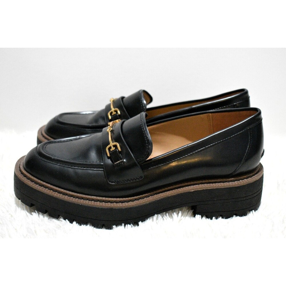 Sam Edelman Laurs Lug Sole Loafers Women's Size 8 Black Chunky Platform Shoes